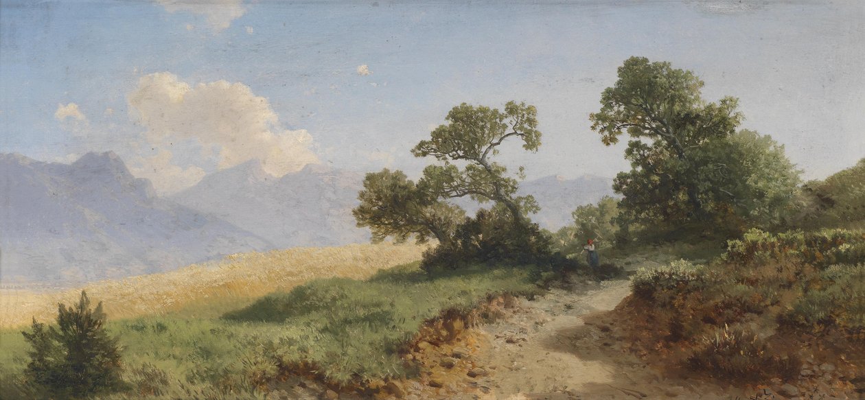 Krajina s figurálním štábem od Albert August Zimmermann