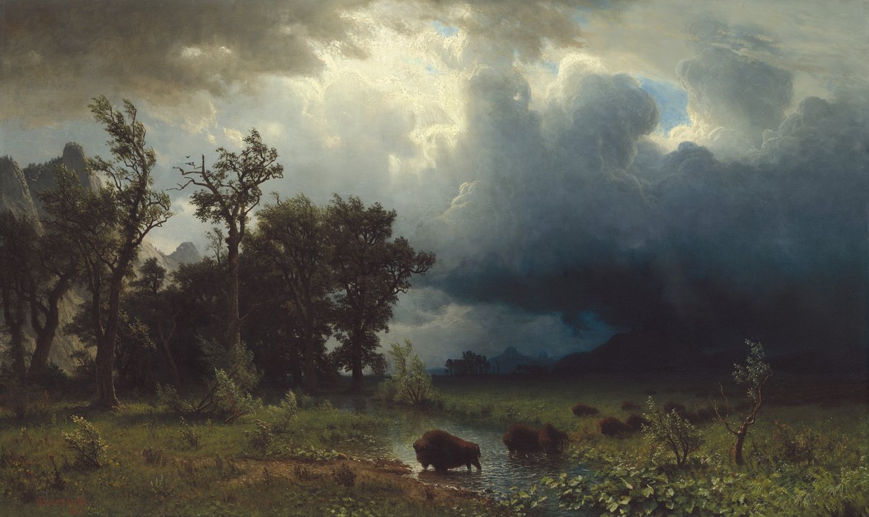 Buffalo Trail: The Imending Storm, 1869 od Albert Bierstadt