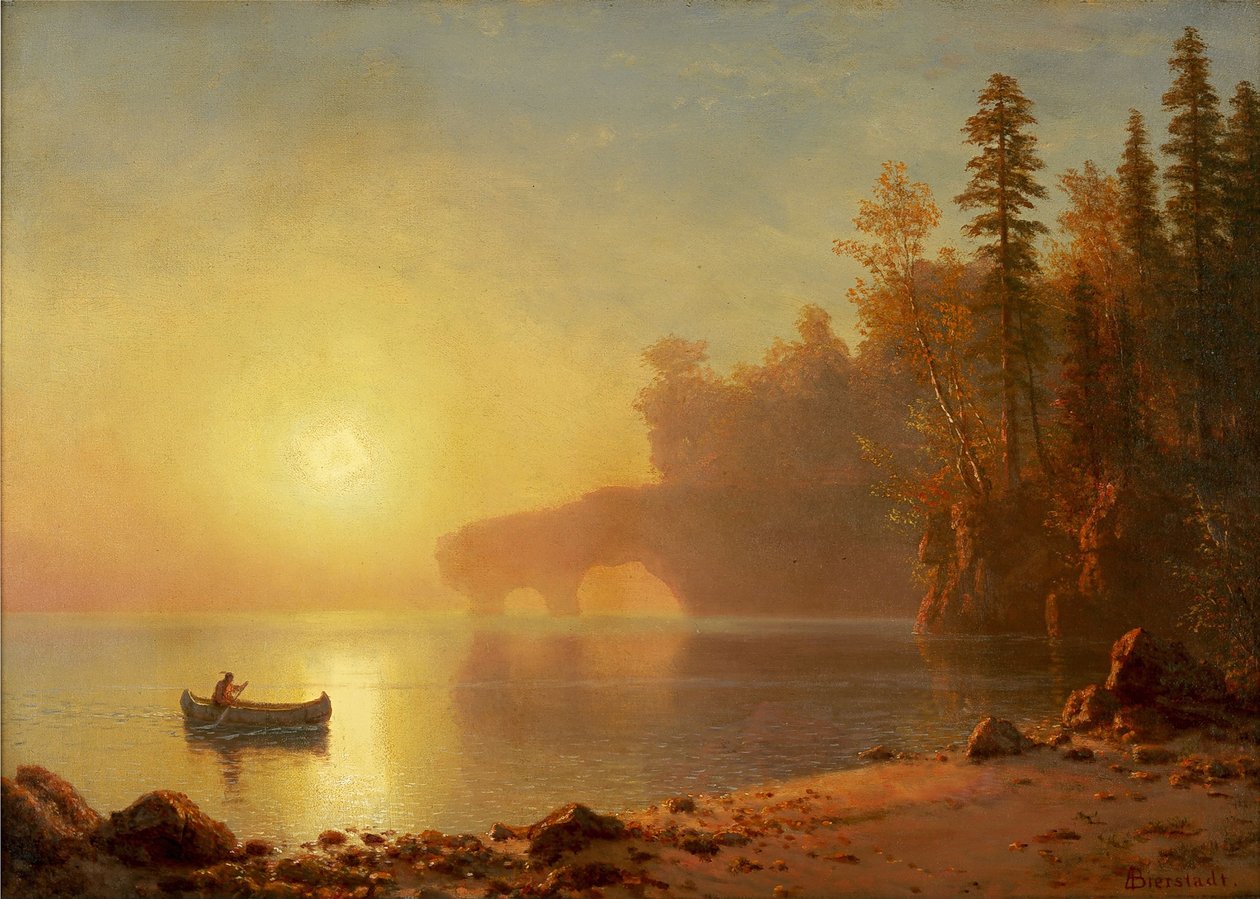 Indické kánoe od Albert Bierstadt