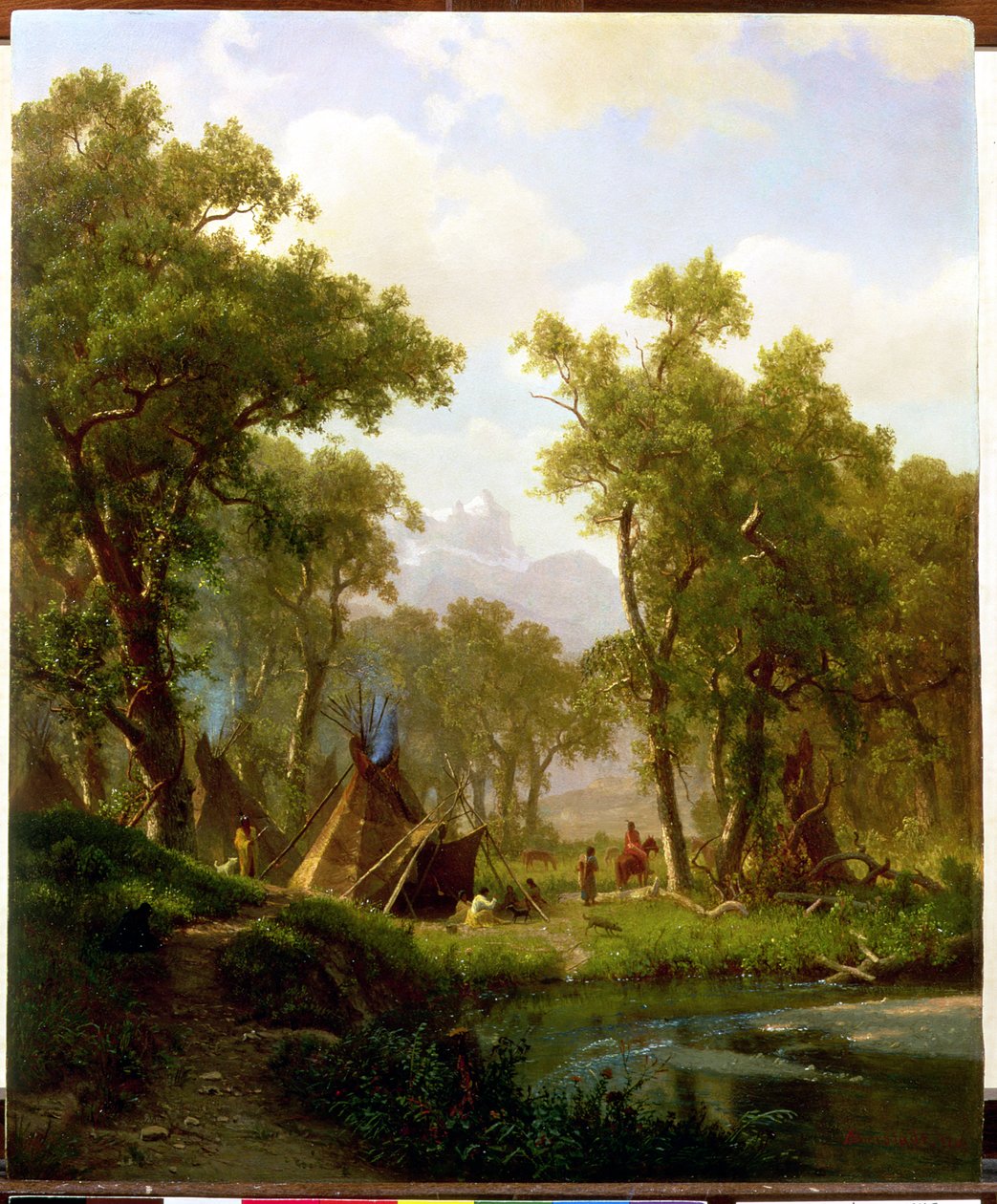 Indiánský tábor, vesnice Shoshone, 1860 od Albert Bierstadt