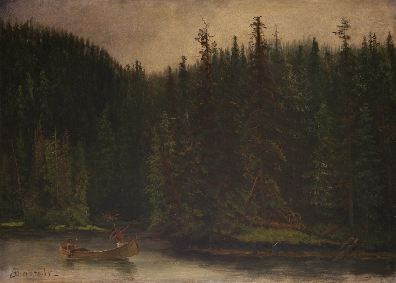 Indičtí lovci v kánoi od Albert Bierstadt