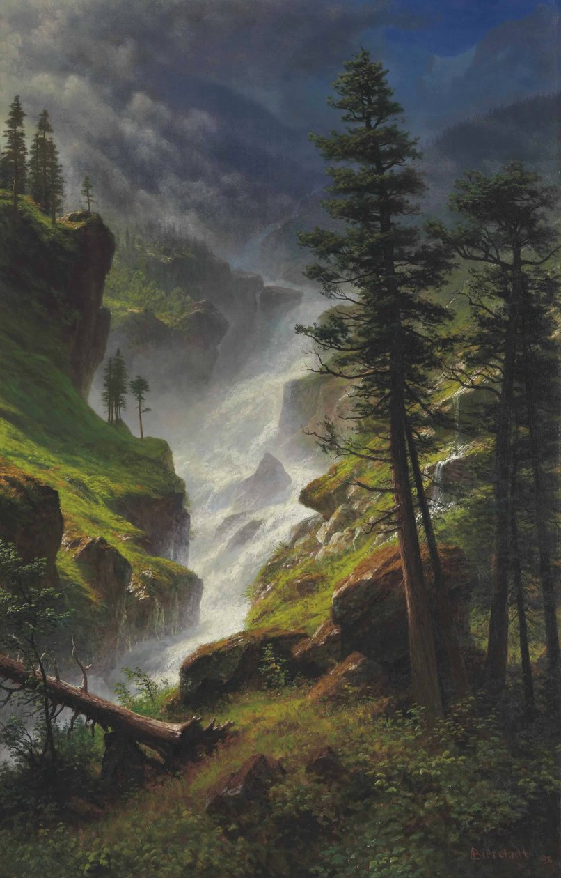 Rocky Mountain Waterfall od Albert Bierstadt