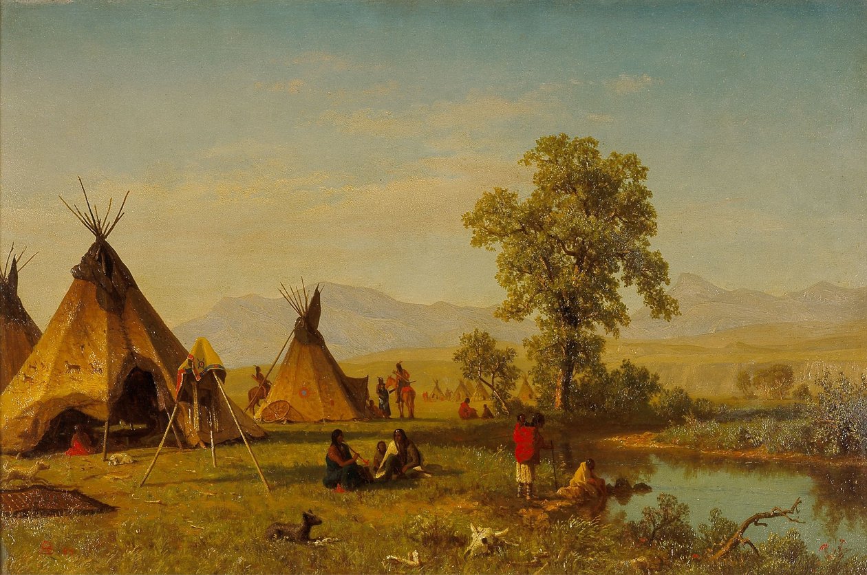 Sioux Village poblíž Fort Laramie od Albert Bierstadt