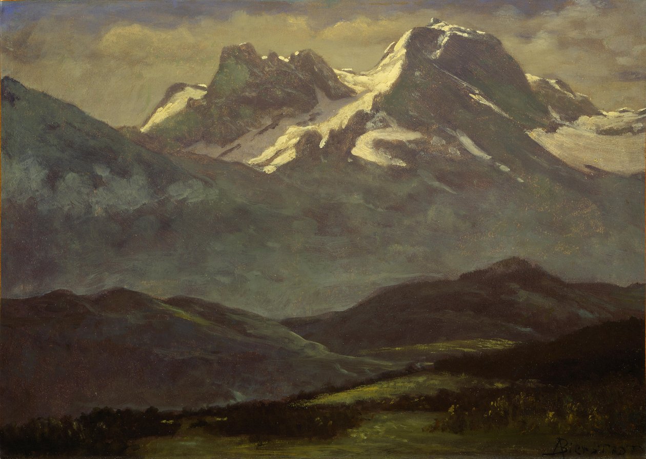 Letní sníh na vrcholcích nebo zasněžené hory od Albert Bierstadt