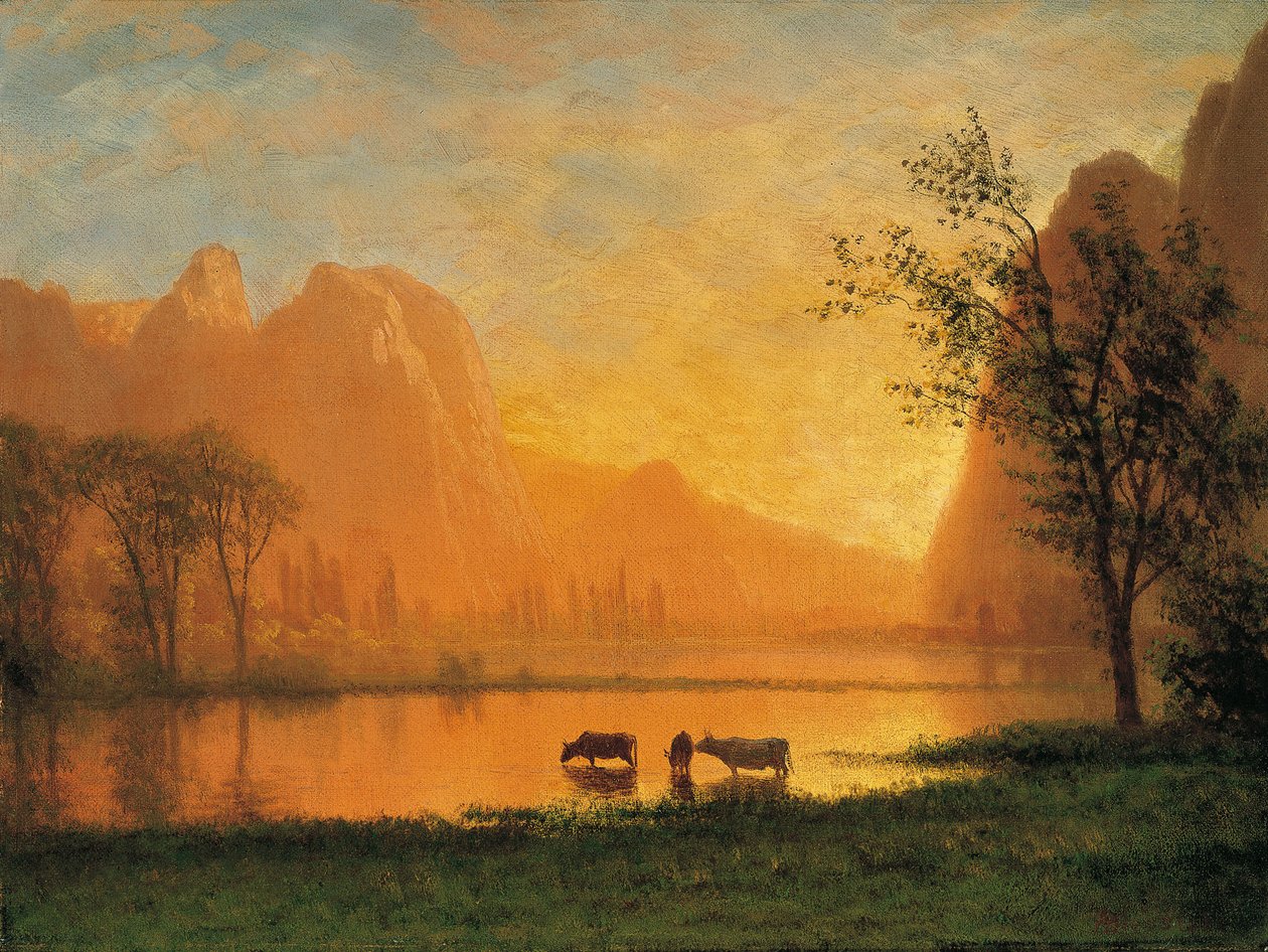 Západ slunce v Yosemite od Albert Bierstadt