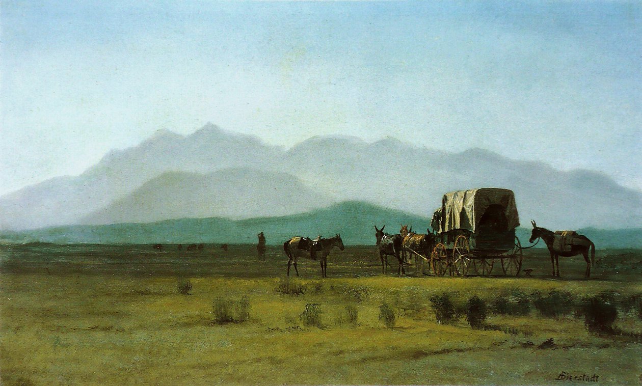 Zeměměřičský vůz ve Skalnatých horách od Albert Bierstadt