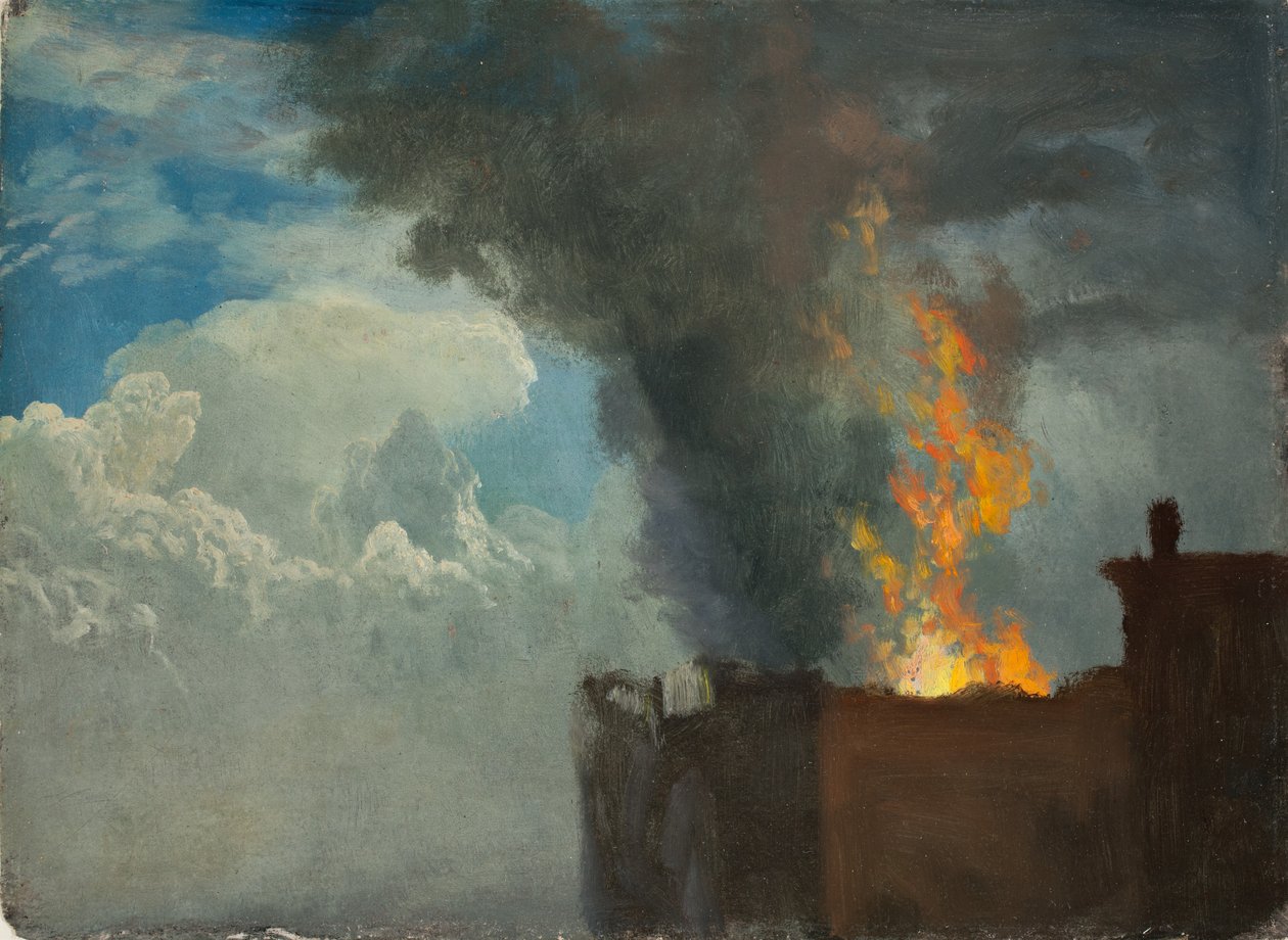 The Conflagration (olej na papíře) od Albert Bierstadt