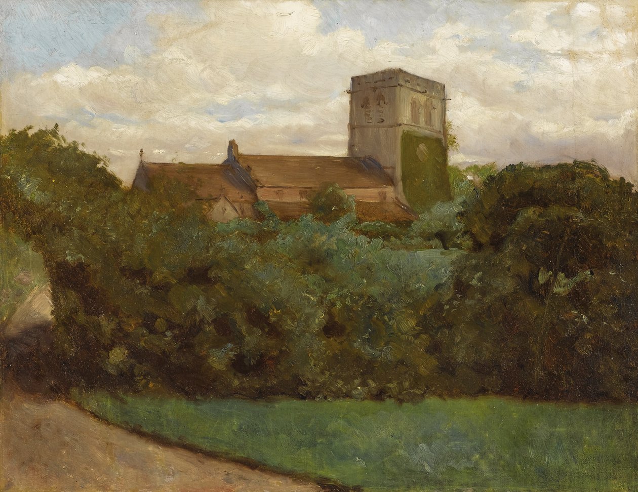 Tottenham Church, Londýn od Albert Bierstadt