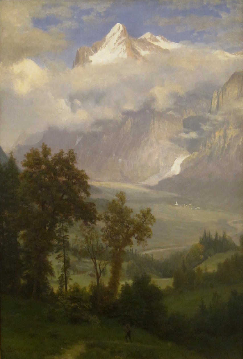 Pohled na Wetterhorn z údolí Grindelwaldu od Albert Bierstadt