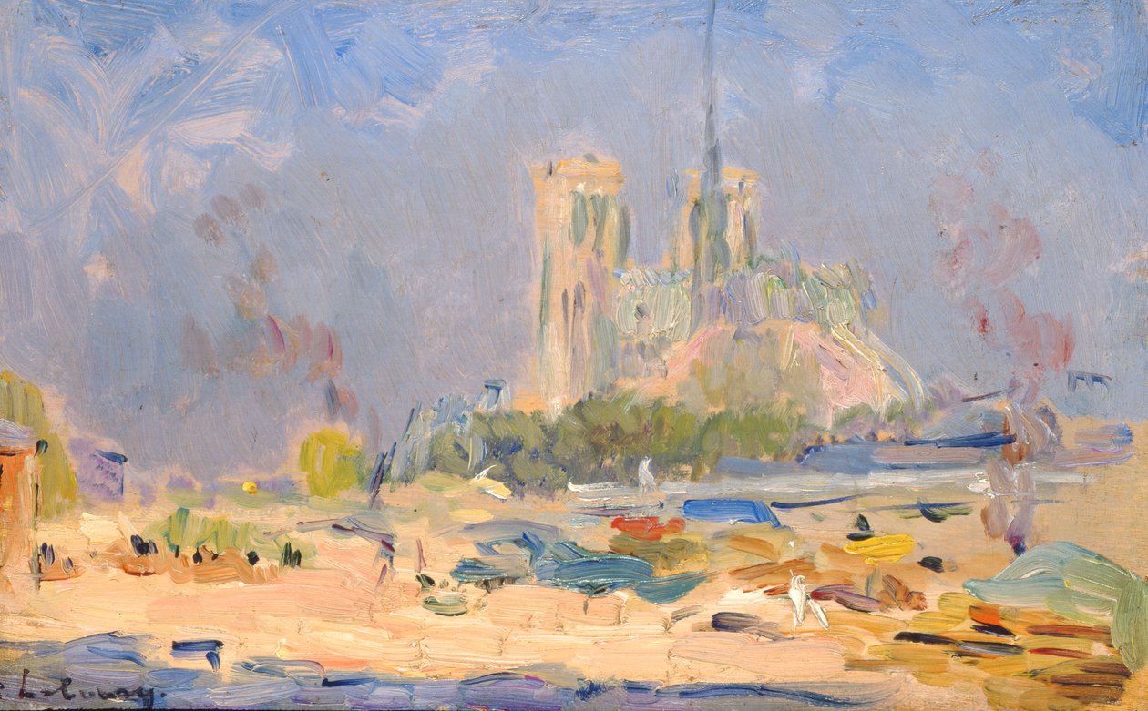 Quai de la Tournelle a Notre-Dame de Paris, 1884 od Albert Charles Lebourg
