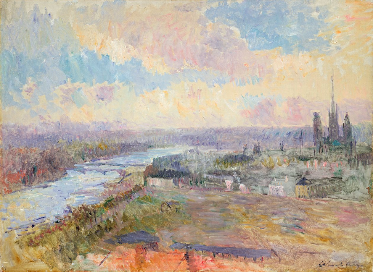 Seina v Rouenu od Albert Charles Lebourg