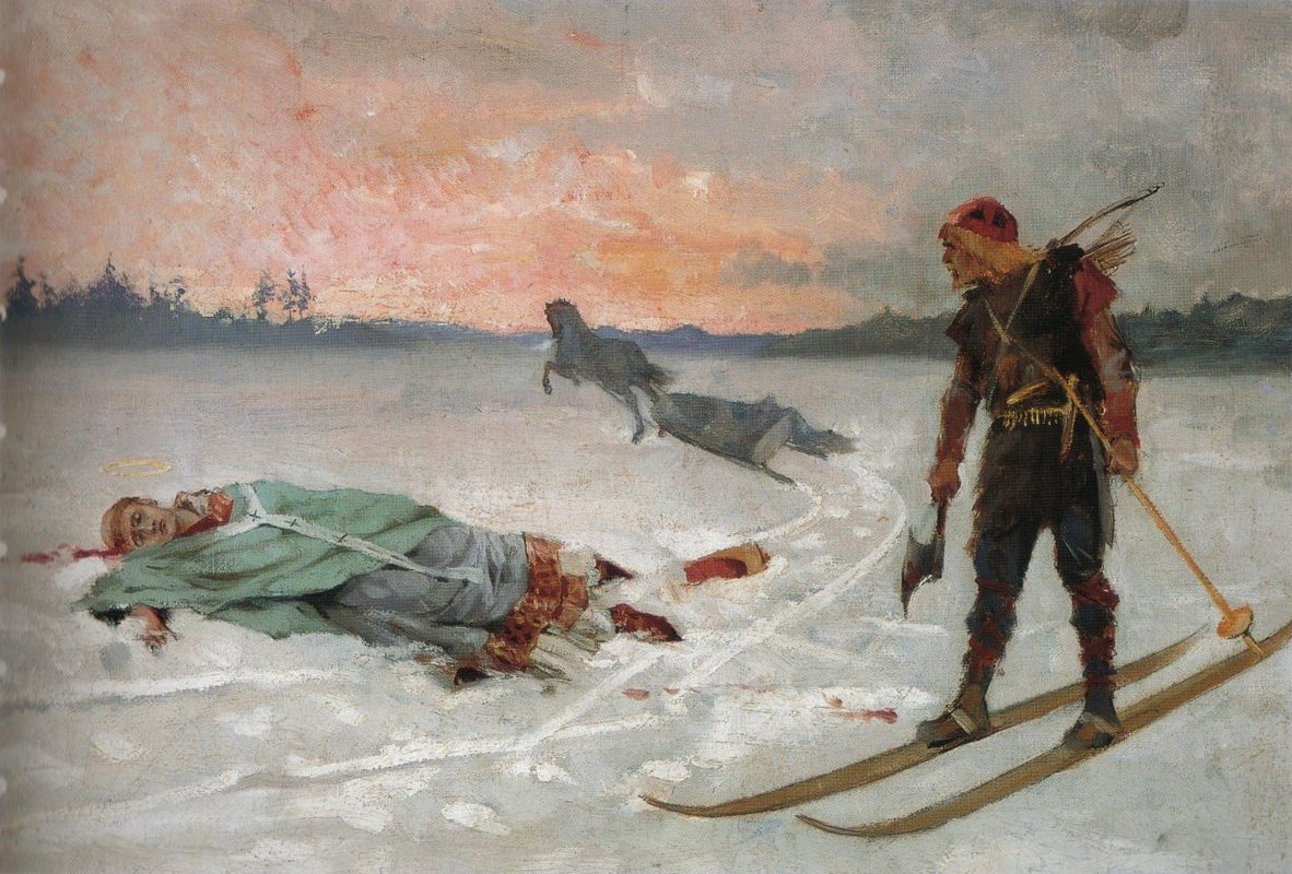 Smrt biskupa Henryho Bishopa Henryho zabila Lalli od Albert Gustaf Aristides Edelfelt