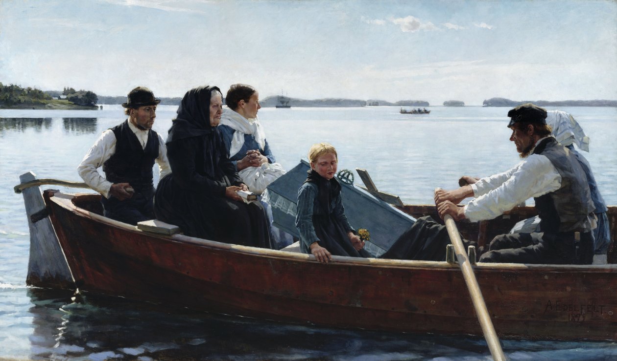 Přeprava dětské rakve od Albert Gustaf Aristides Edelfelt