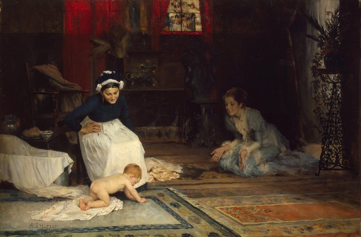 Ve školce od Albert Gustaf Aristides Edelfelt