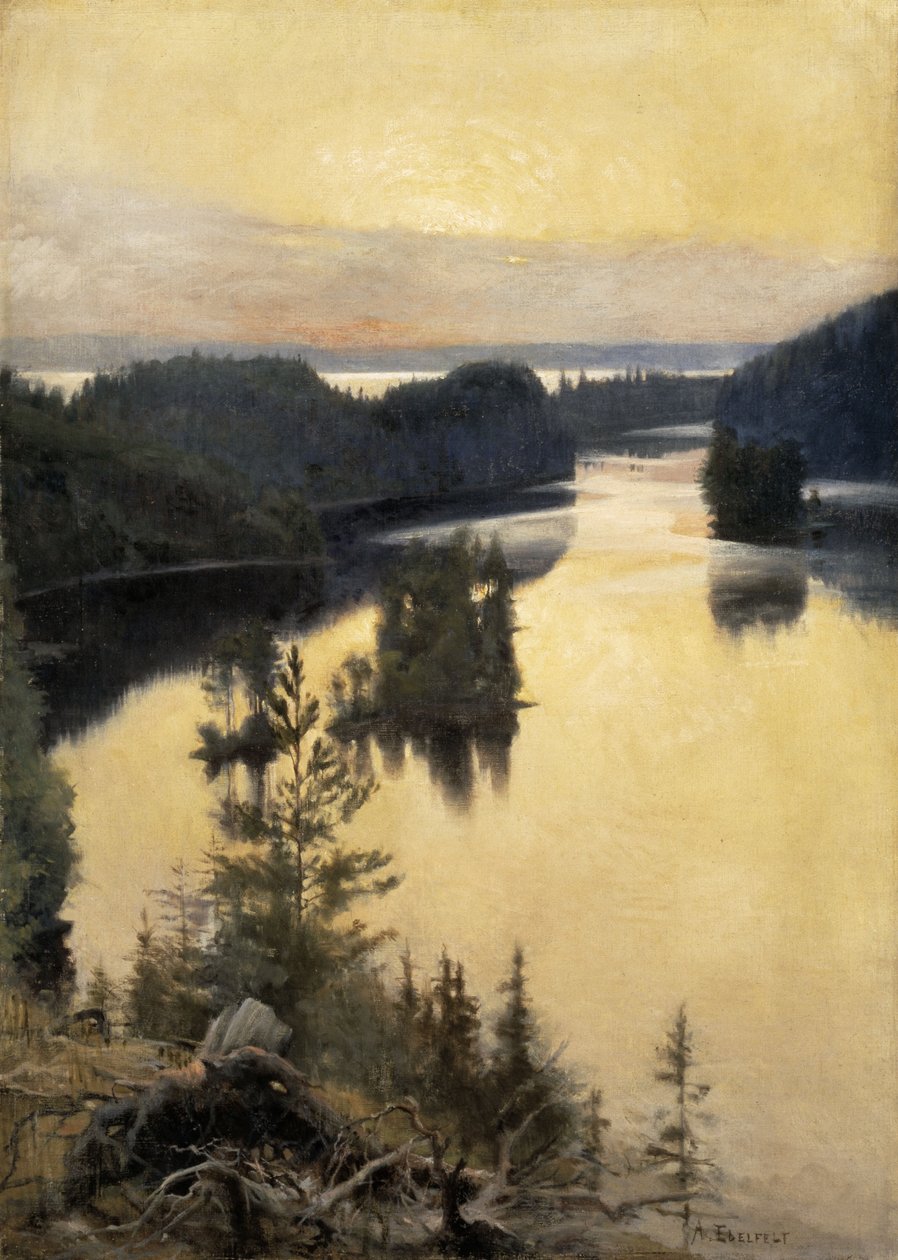Kaukola Ridge při západu slunce od Albert Gustaf Aristides Edelfelt