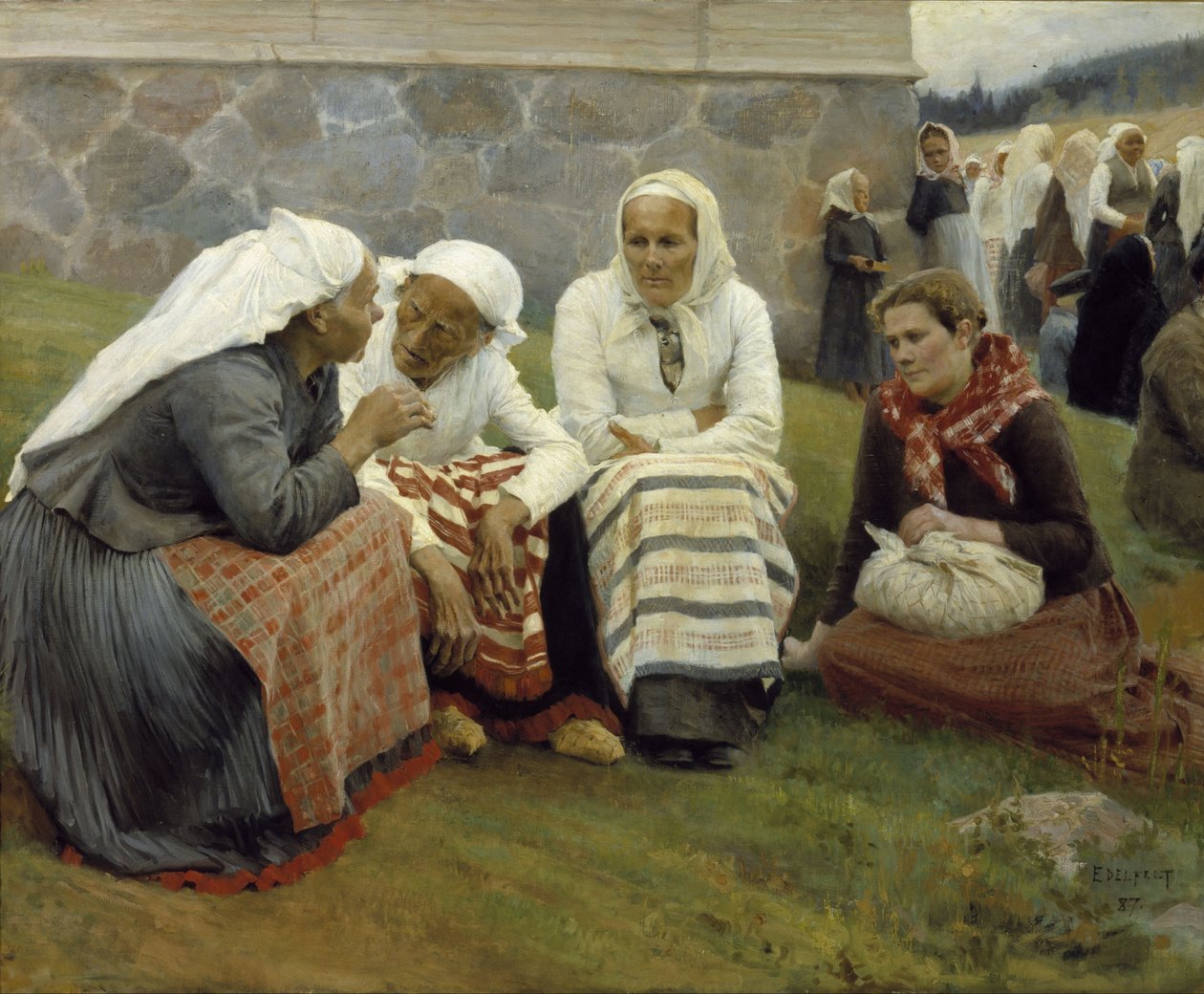 Ženy mimo církev v Ruokolahti od Albert Gustaf Aristides Edelfelt