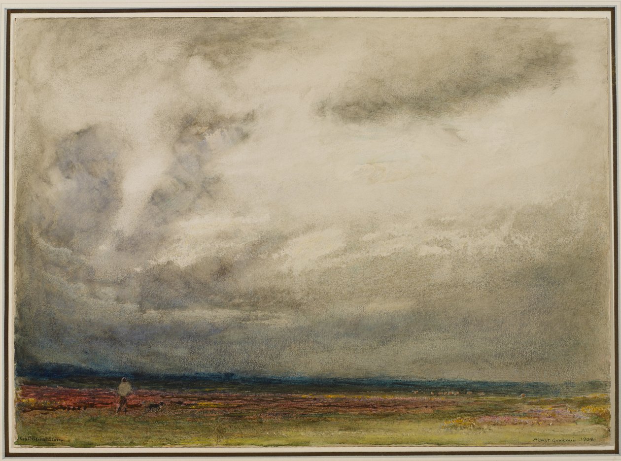 A Gathering Storm, 1908 (wc a barva karoserie na papíře) od Albert Goodwin