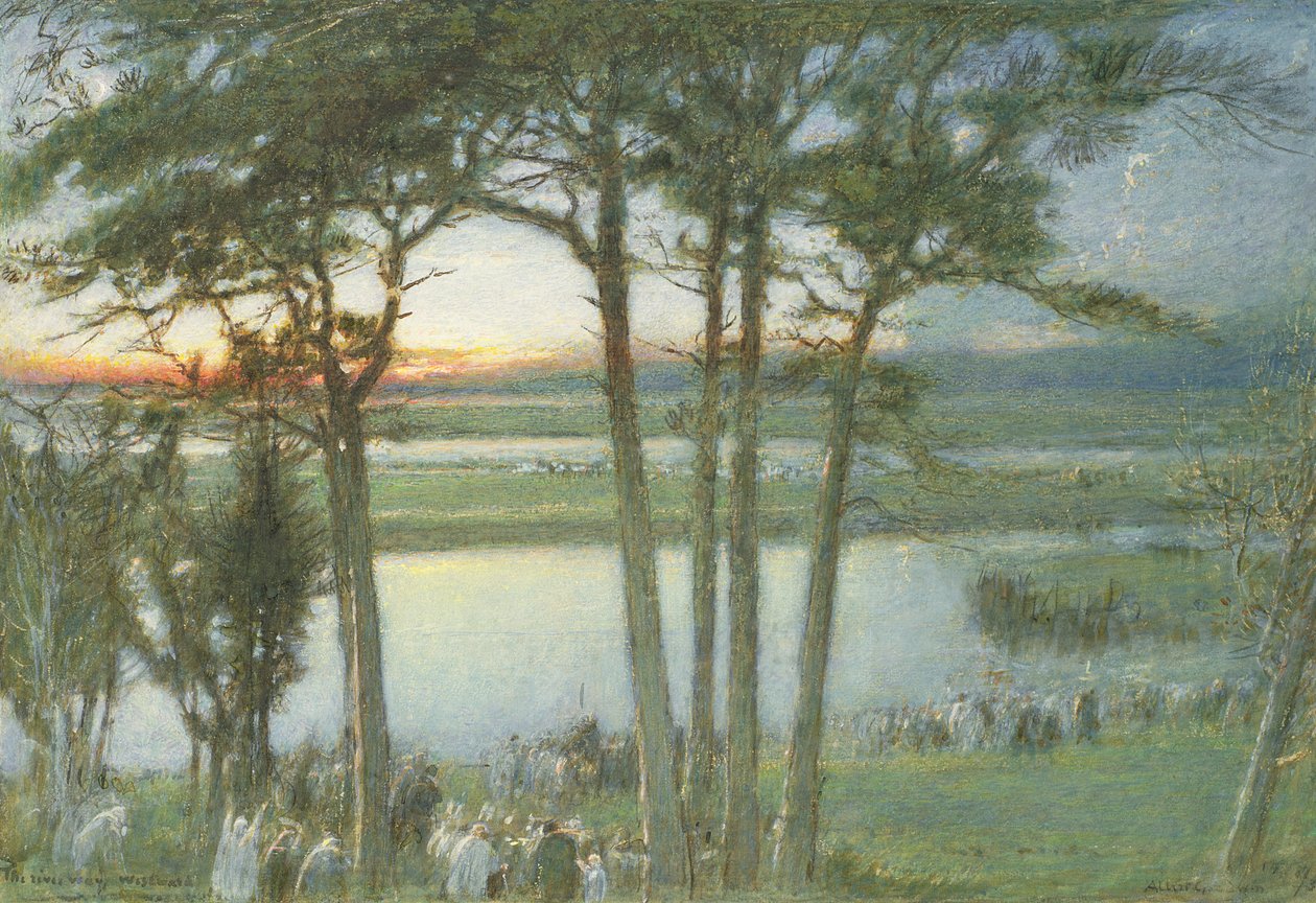 Indiánský pohřební průvod od Albert Goodwin