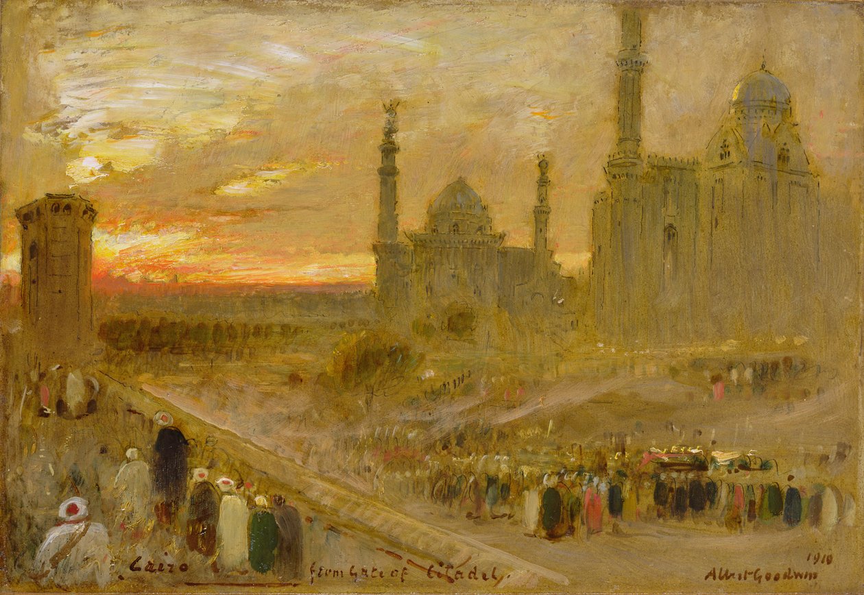 Káhira od brány Citadely, 1910 od Albert Goodwin