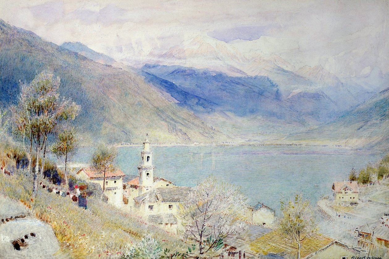 Jezerní scéna od Albert Goodwin
