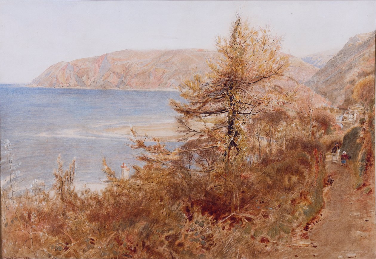 Lynmouth, 1881 (tuš a čb na papíře) od Albert Goodwin