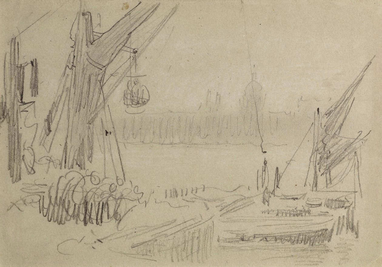 Na Temži, kolem roku 1890 od Albert Goodwin