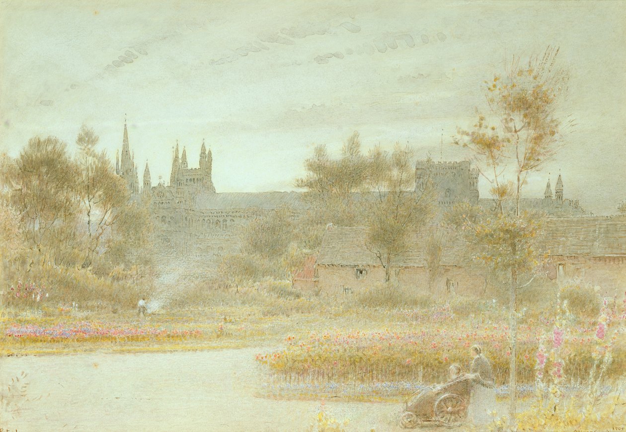 Peterboroughská katedrála od Albert Goodwin