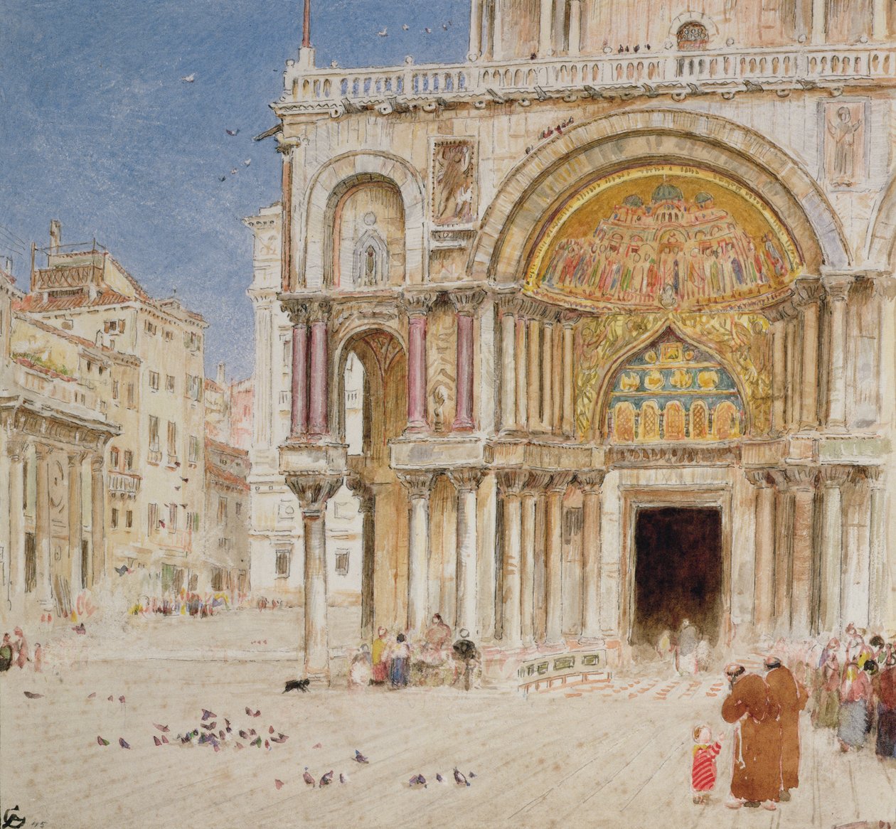 Severozápadní roh St Marks (pero a inkoust s wc a pastelkou na papíře) od Albert Goodwin