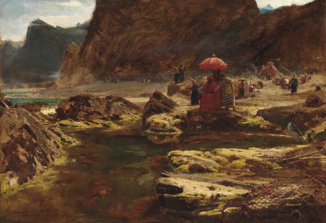 Sultán a jeho tábor u začarovaného jezera od Albert Goodwin