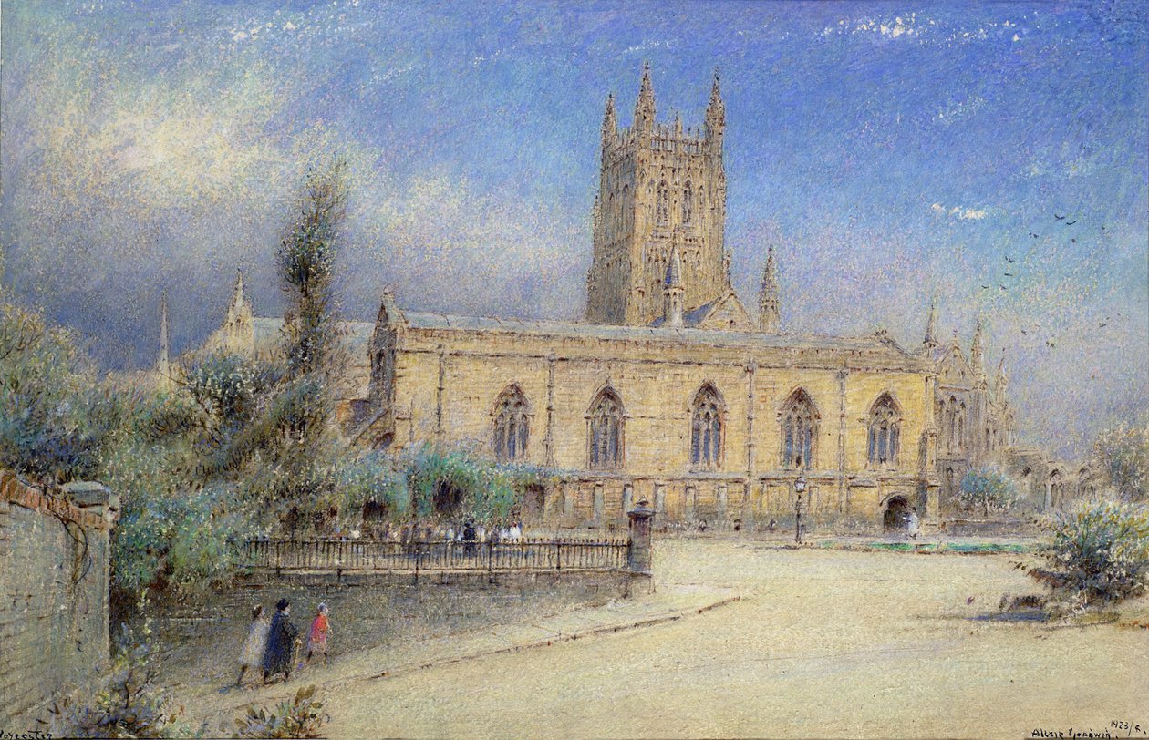 Worcesterská katedrála od Albert Goodwin