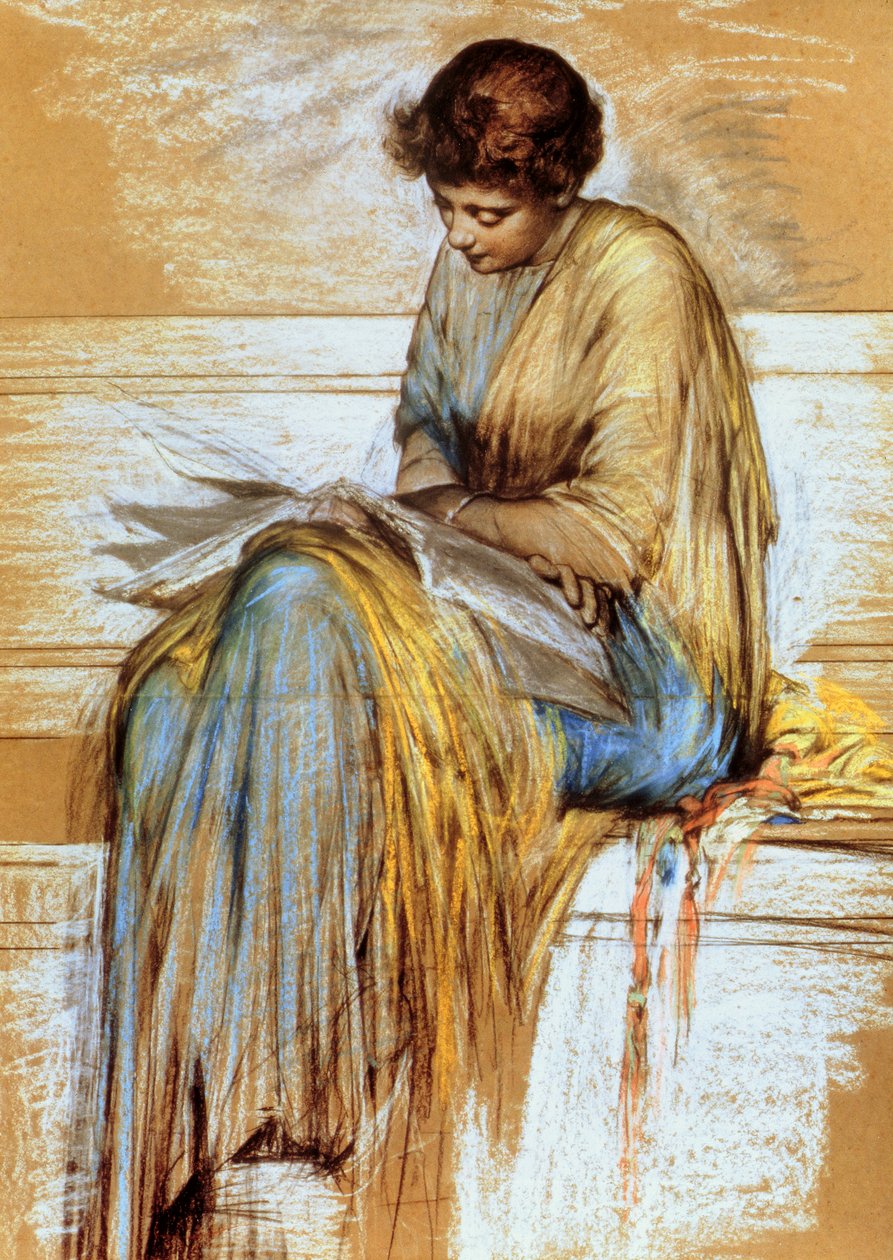 Studie ženské postavy (pastel na papíře) od Albert Joseph Moore