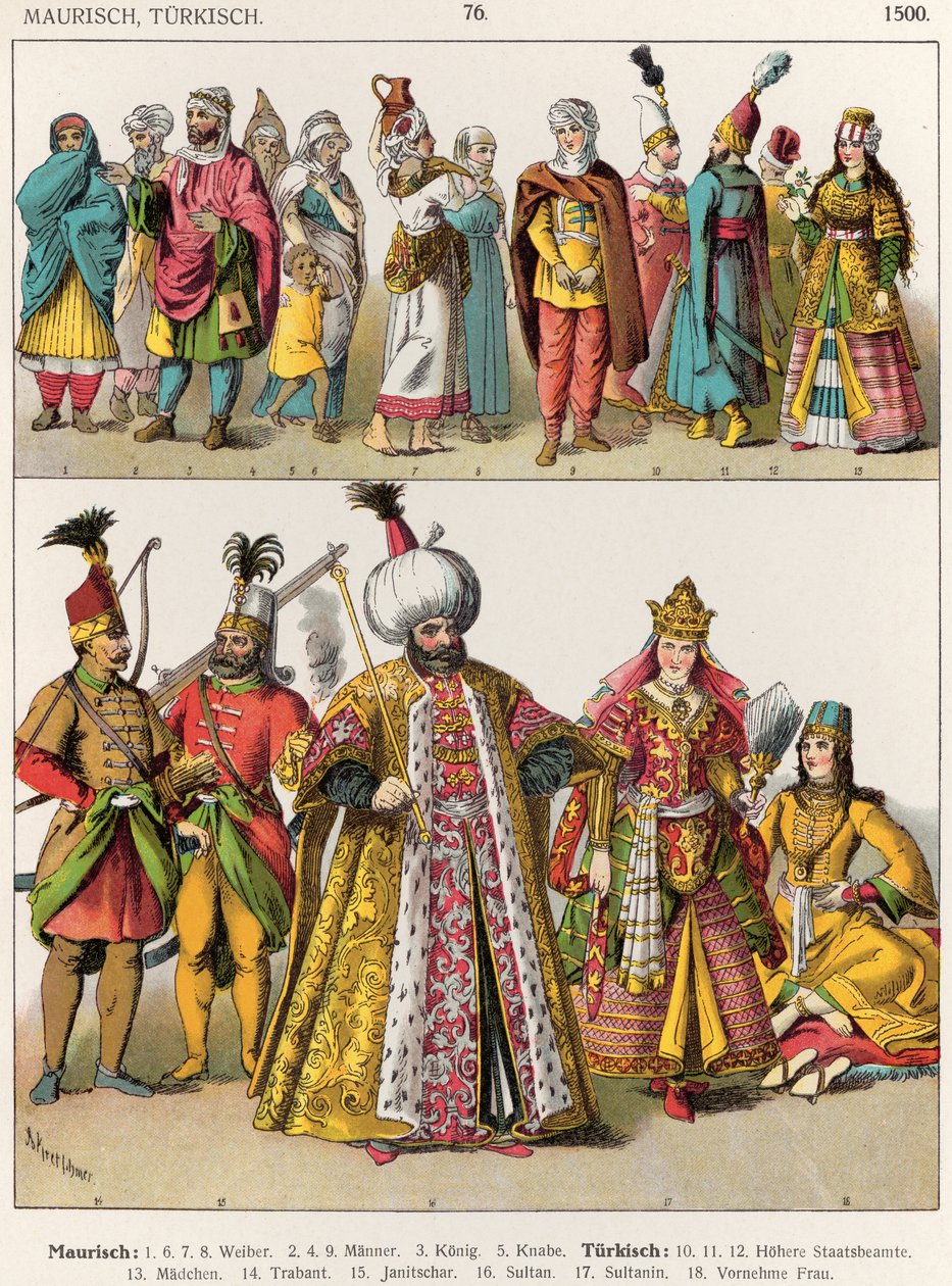 Maurské a turecké šaty, cca 1500, z 