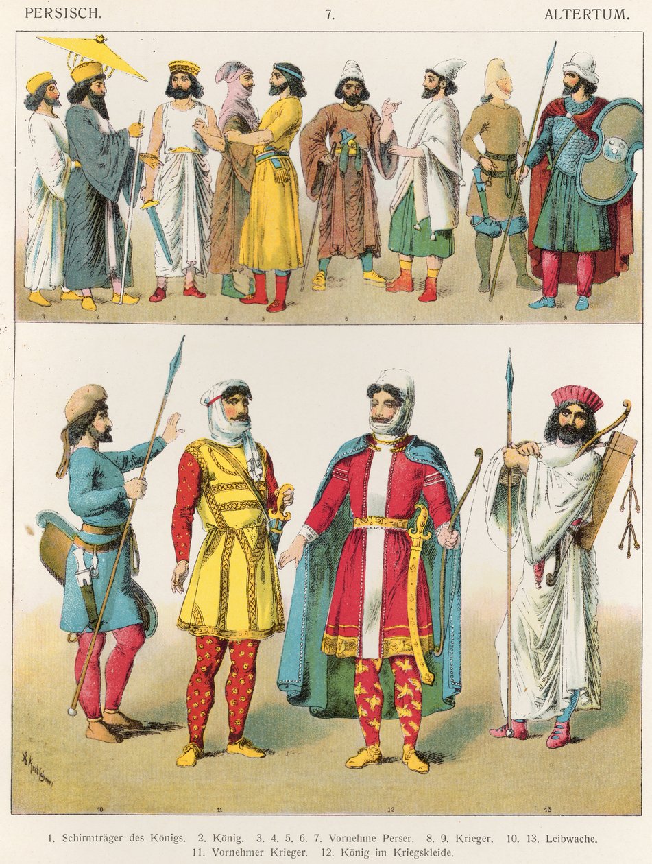 Perské šaty, z knihy "Trachten der Voelker", 1864 od Albert Kretschmer