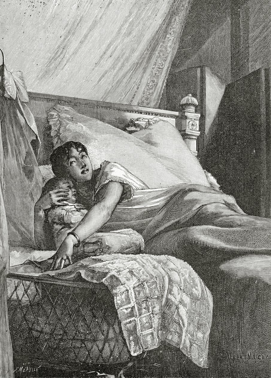 Le Revenant, 19. století (čb rytina) od Albert Pierre Rene Maignan