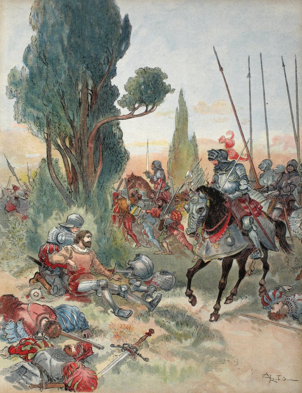 Smrt Bayarda, ilustrace z 