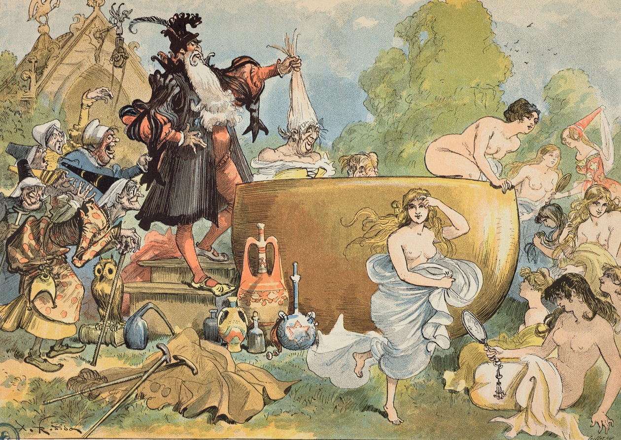 „La Fut říká Pantagruelovi, že předělá ty staré“, 1902 od Albert Robida