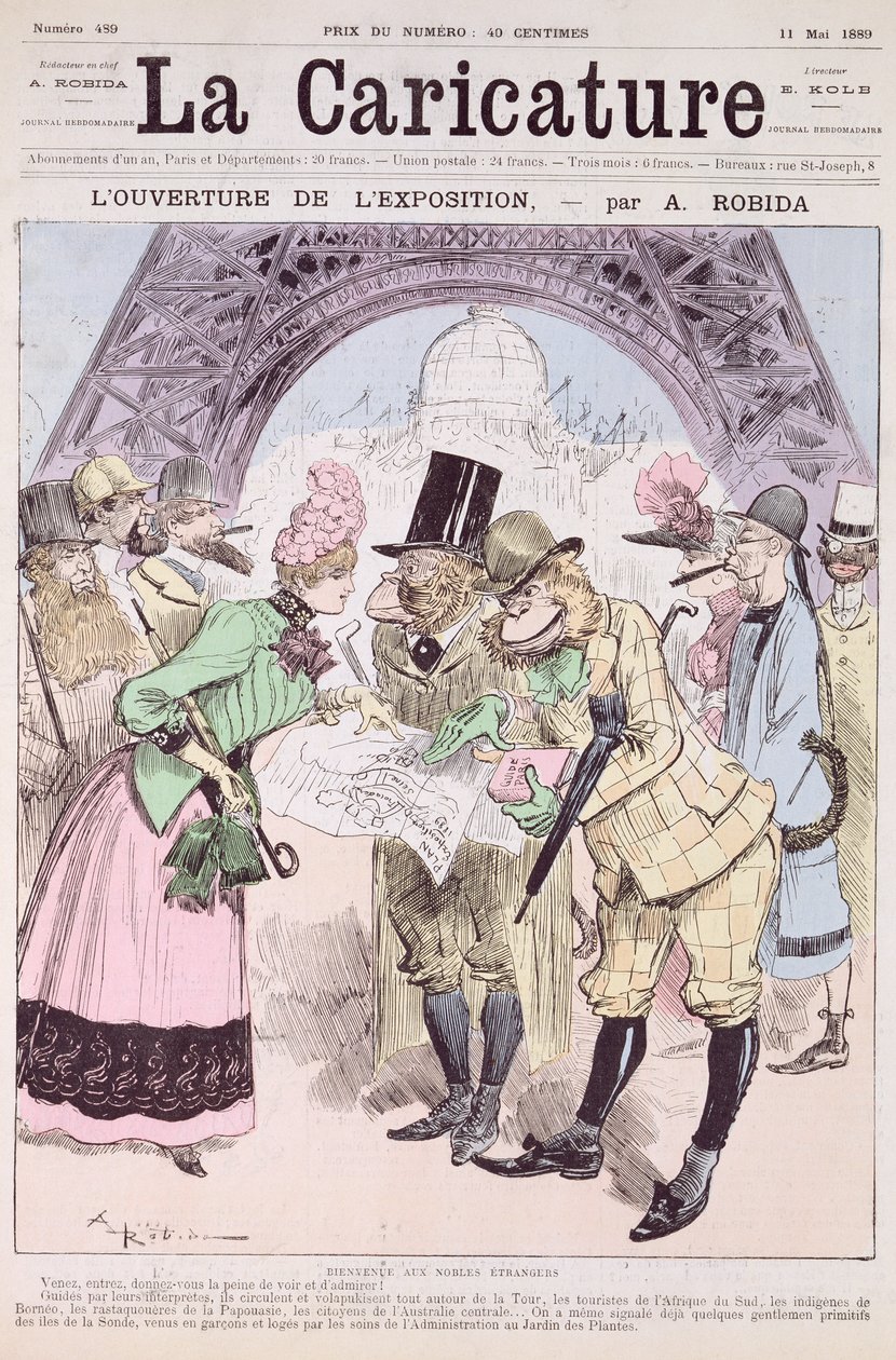 Zahájení všeobecné výstavy z roku 1889, z „La Caricature“, 11. května 1889 od Albert Robida