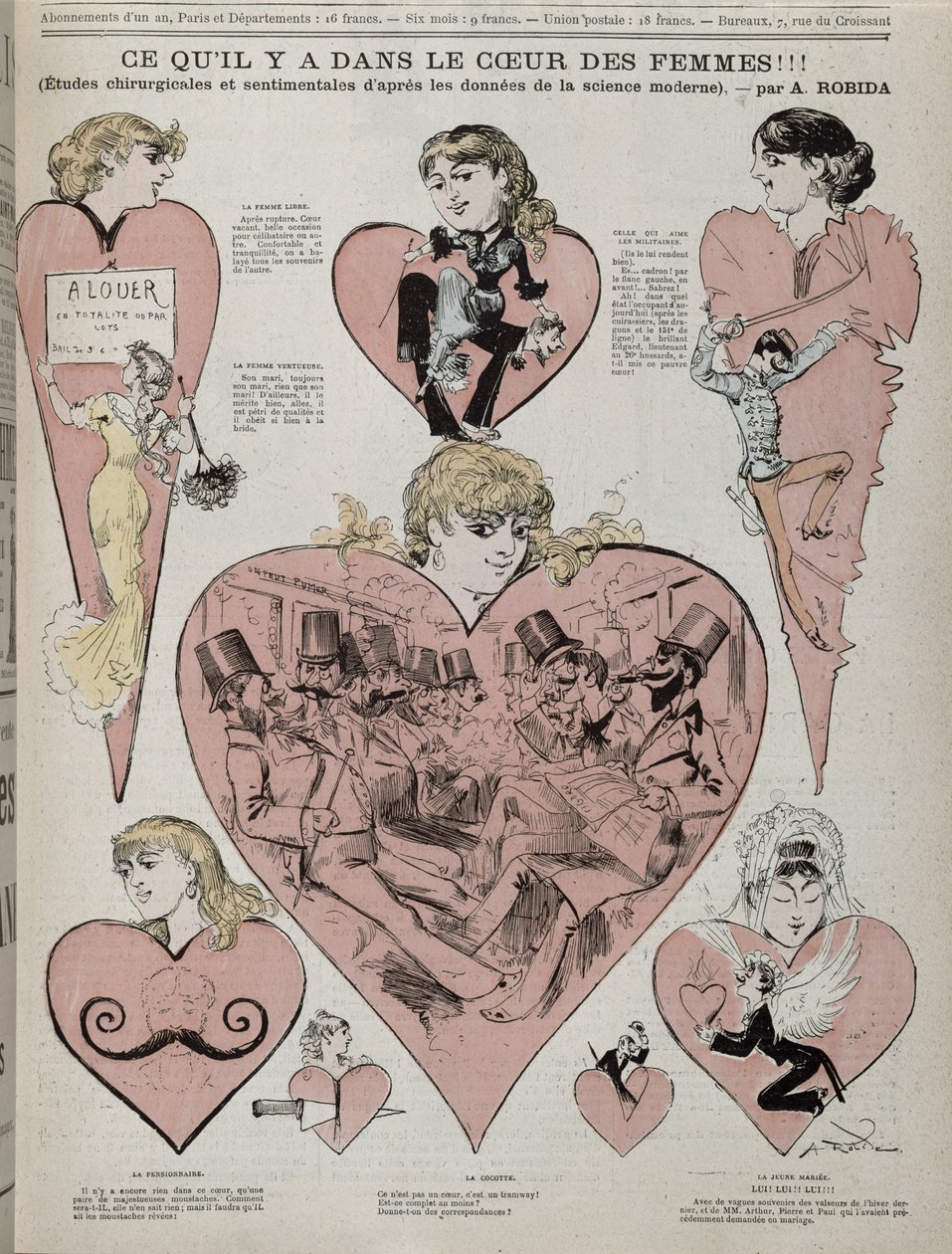 "Co se děje v srdci ženy", cca 1880 od Albert Robida