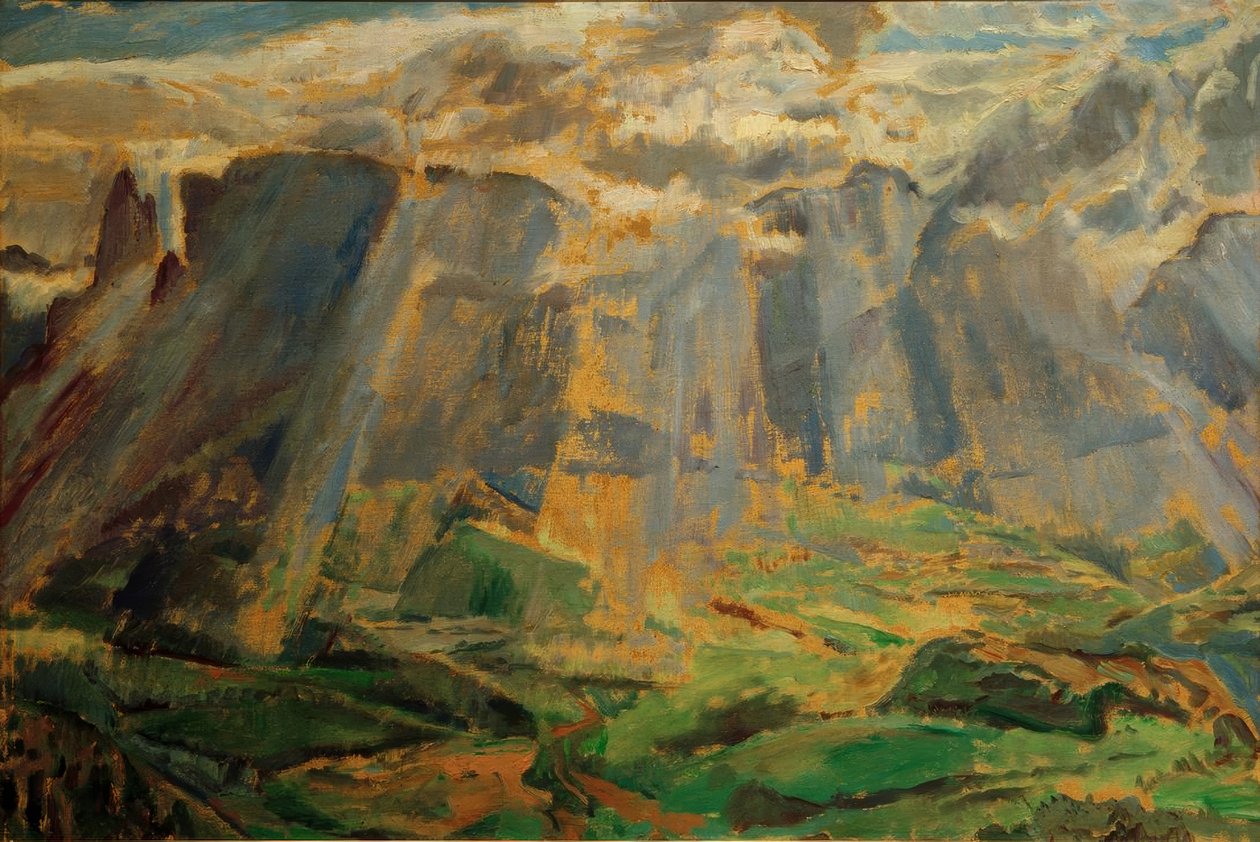 Alpská krajina v Jižním Tyrolsku od Albert Weisgerber