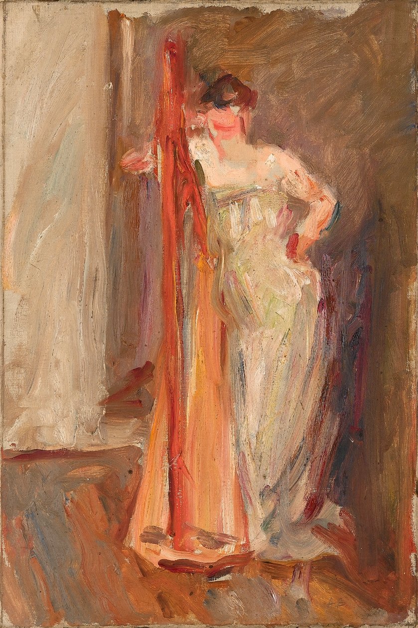 Žena s harfou - kolem roku 1905 od Albert de Belleroche