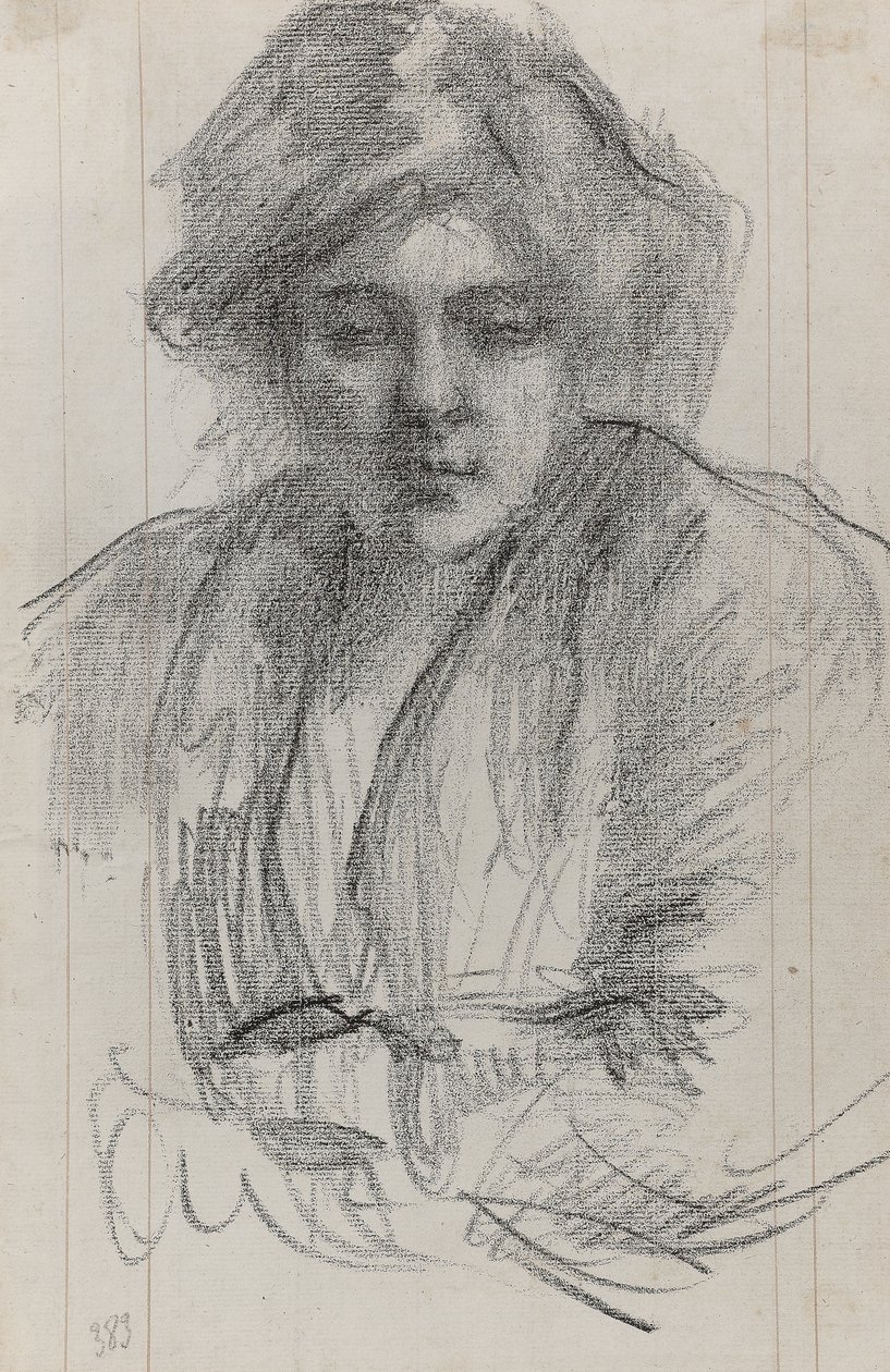 Julie, manželka umělce, kolem roku 1920 (pastel a inkoust na papíře) od Albert de Belleroche