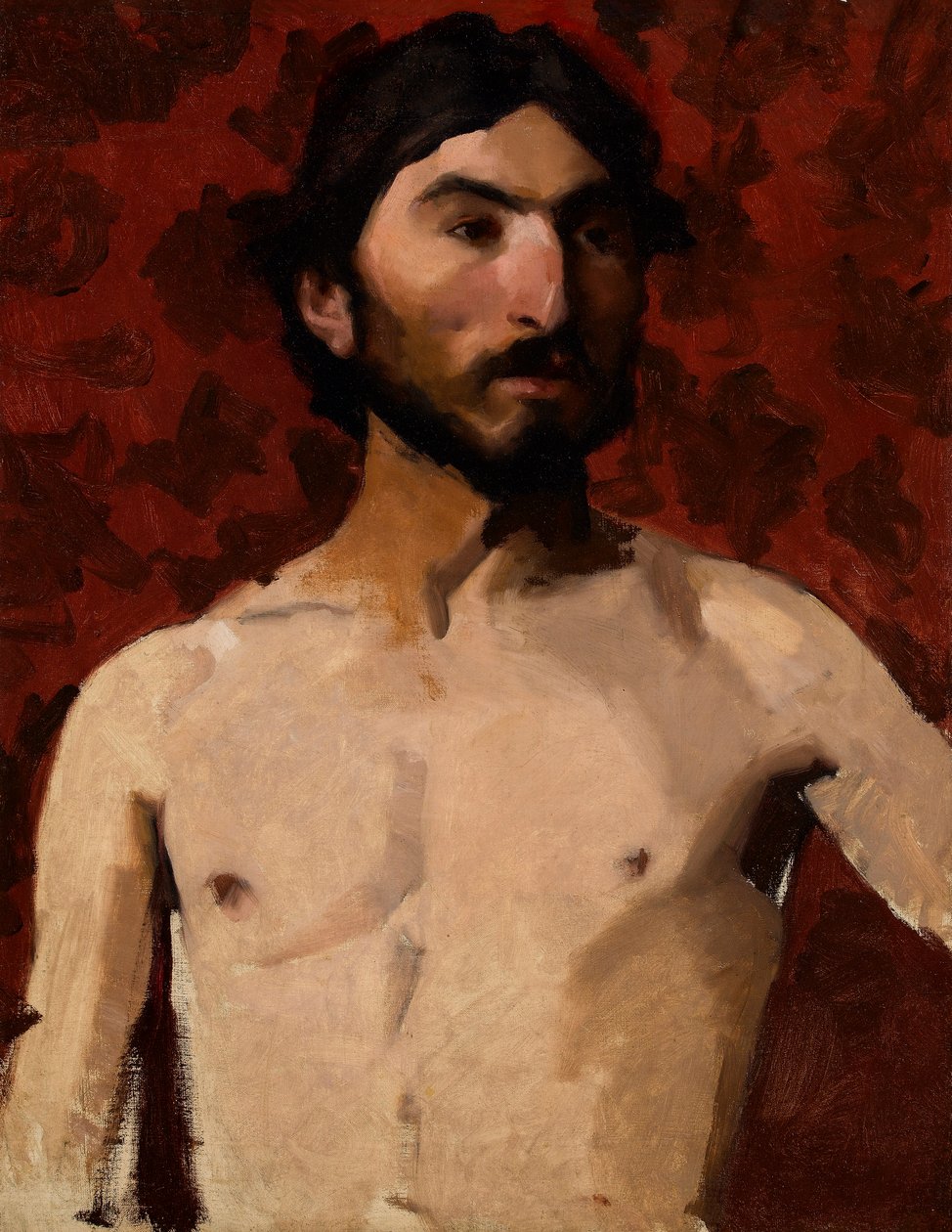Life Study - vousatý muž, 80. léta 19. století od Albert de Belleroche