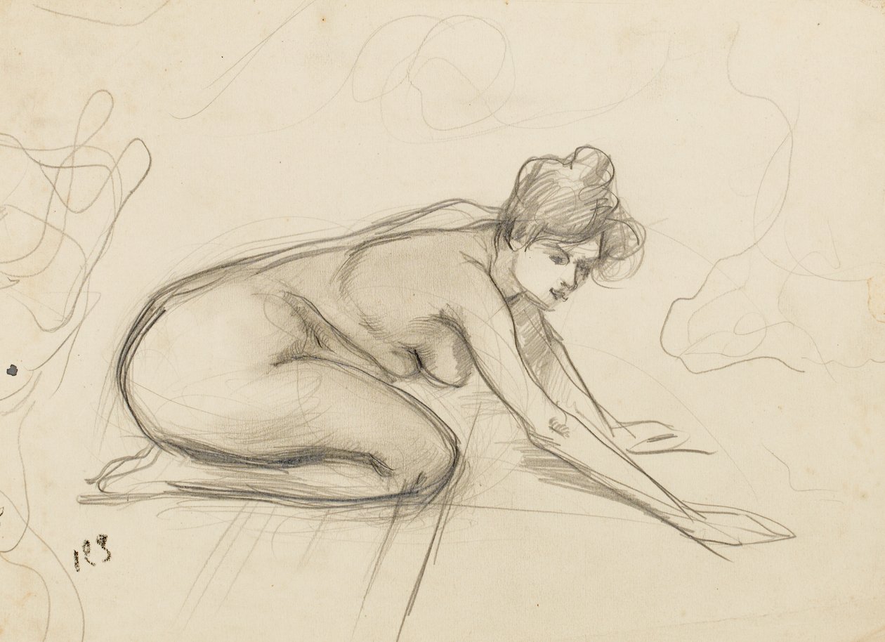 Studie aktu, kolem roku 1900 od Albert de Belleroche