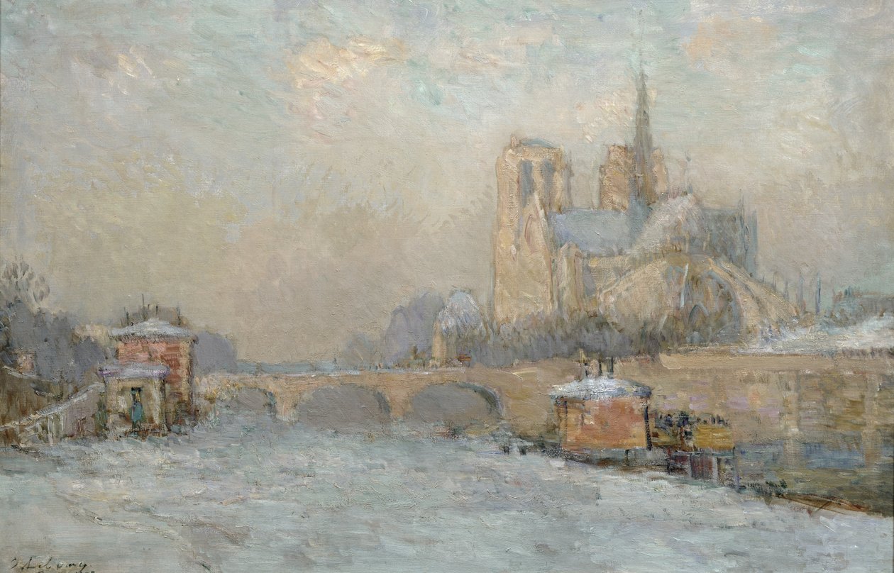 Quai de la Tournelle a Notre-Dame de Paris, 1909 od Albert Charles Lebourg