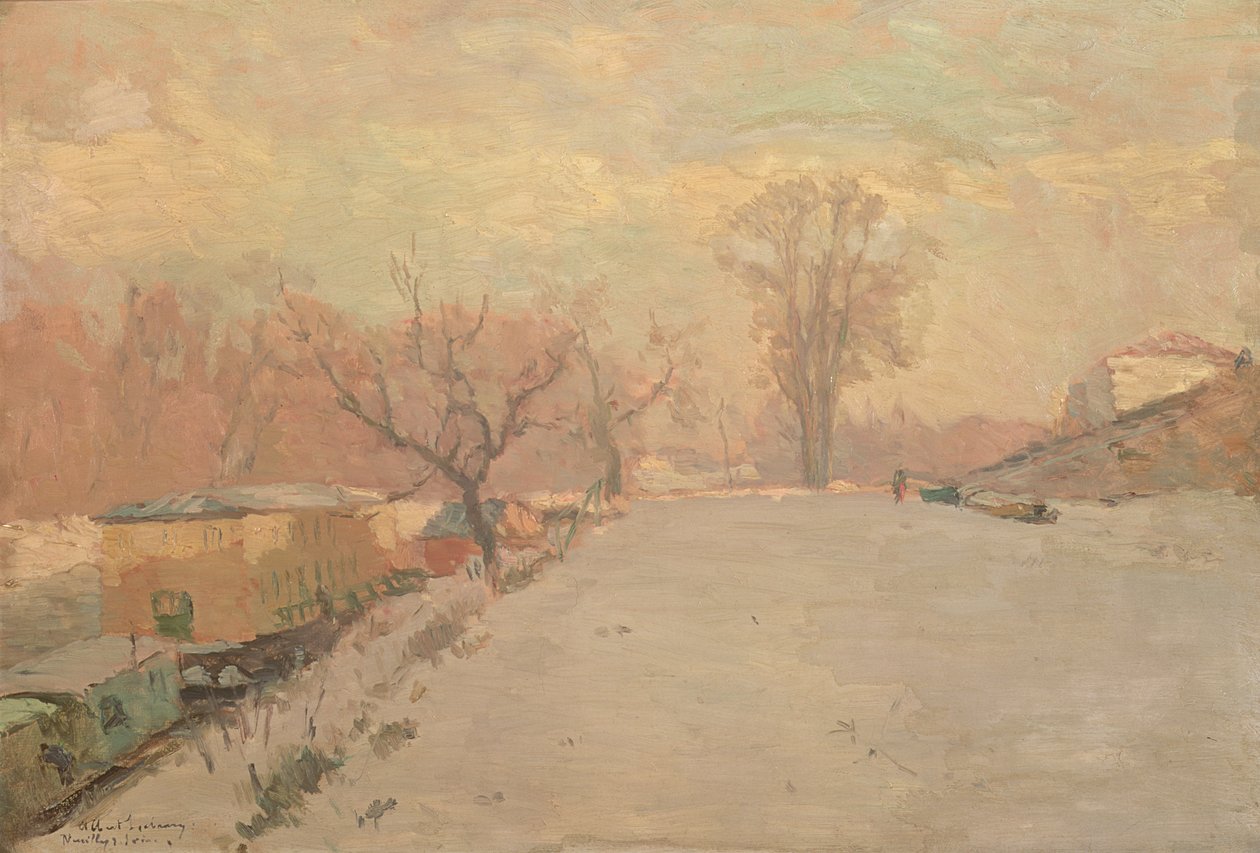 Cesta u Seiny v Neuilly v zimě, c.1888 od Albert Charles Lebourg