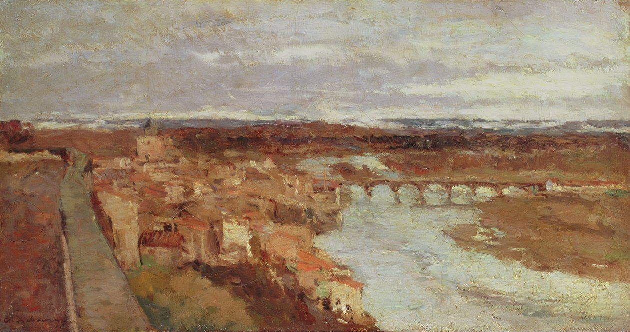 Pohled na město Pont-du-Chateau, c.1895 od Albert Charles Lebourg