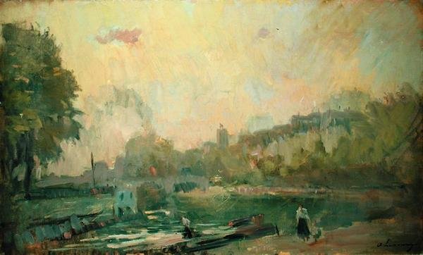 Podél Seiny (olej na plátně) od Albert Charles Lebourg