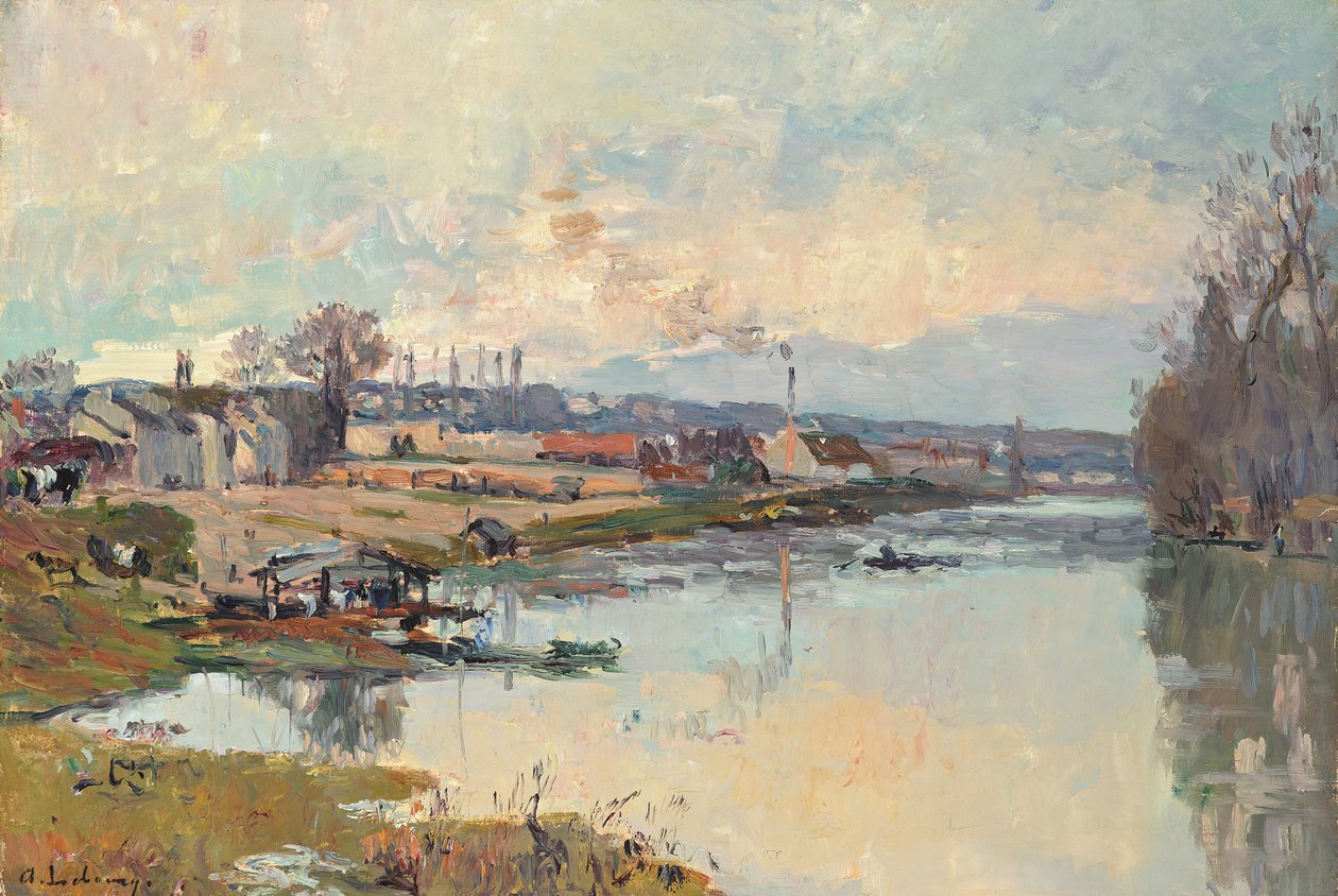 Seina v Port Marly (olej na plátně) od Albert Charles Lebourg