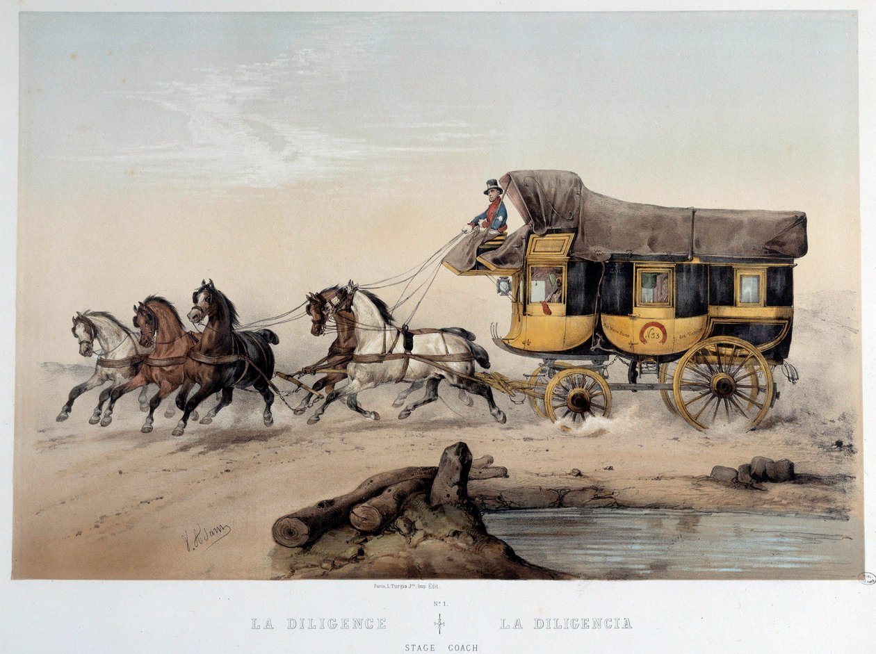 La diligence”” Litografie Alberta Adama (1833-?) 1870 Paříž, Musee Carnavalet od Albert Adam