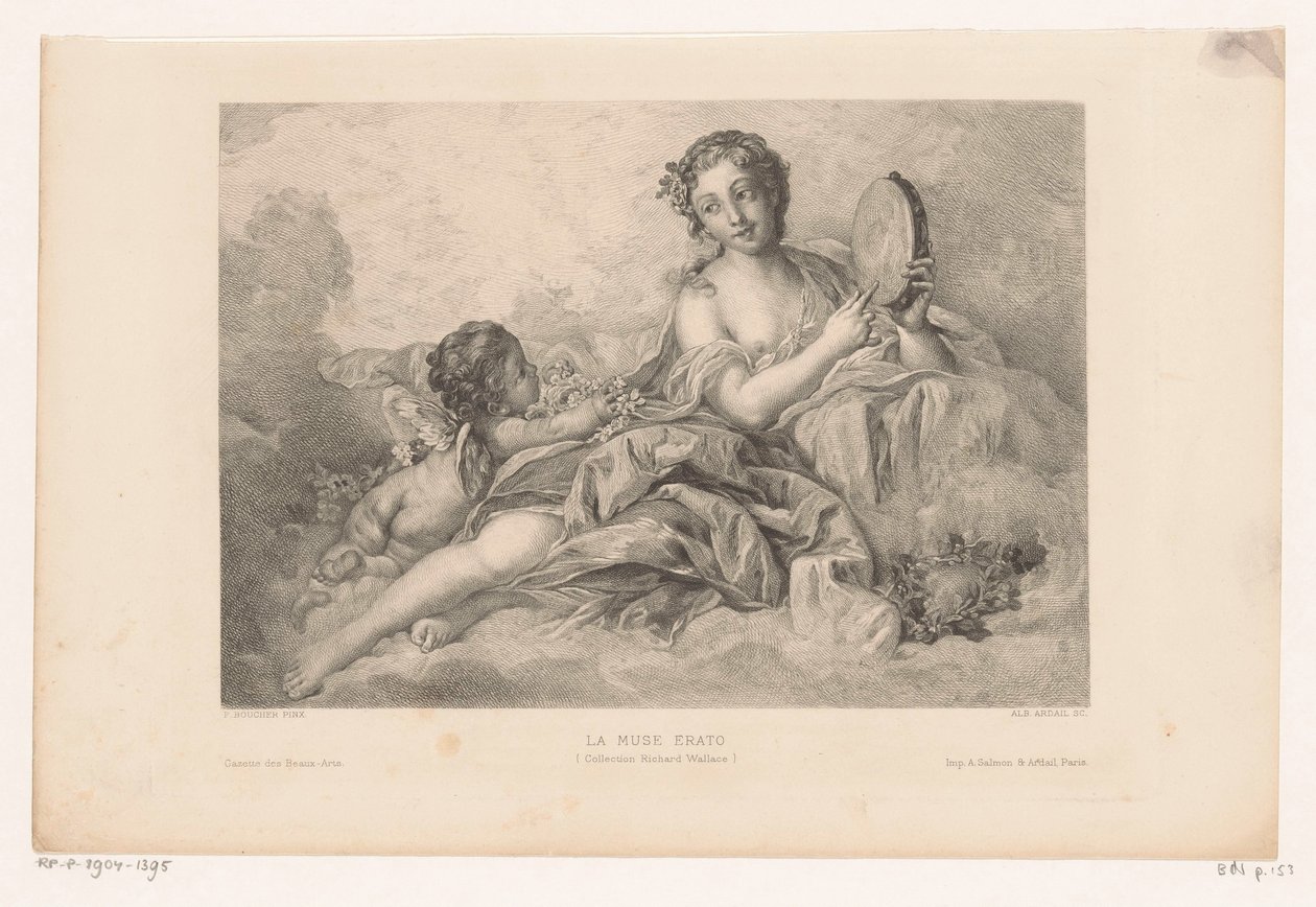 Muse Erato s puttem a tamburínou La muse Erato (kolekce Richard Wallace) (název na objektu) od Albert Ardail